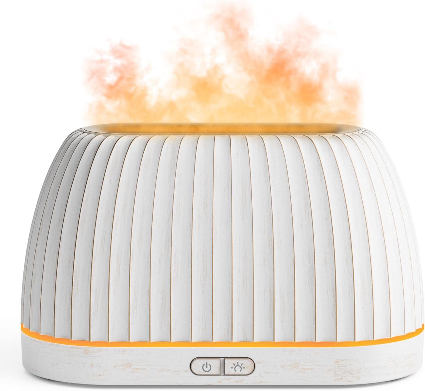 Essential Oil Diffuser, Flame Effect Aromatherapy Diffuser with 7-Color LED Lights & Auto Shut-Off, Ultrasonic Diffusers for Home, 120ml Samll Scent Diffuser for Essential Oils – White