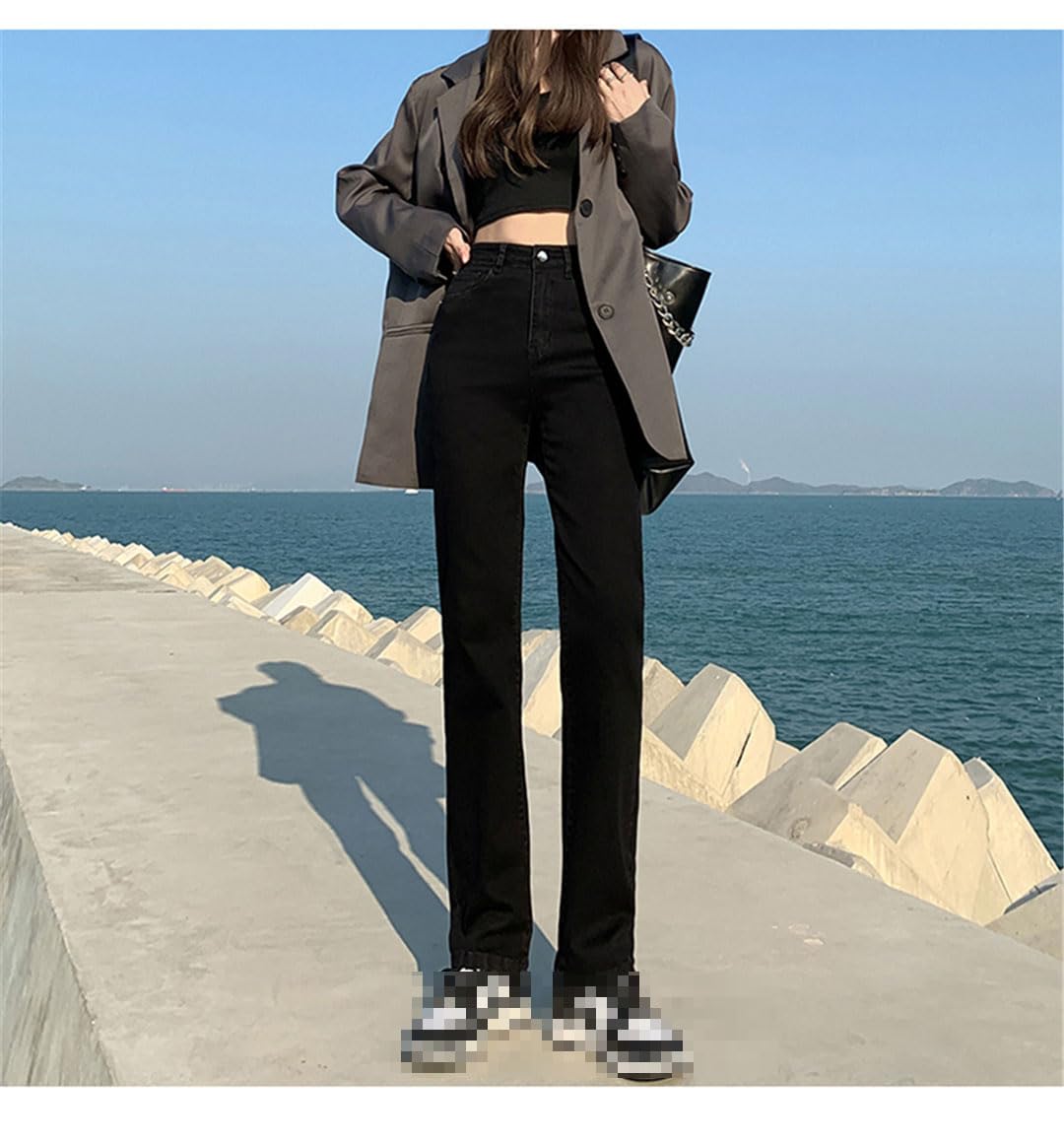 Ownwfeat Jeans Skinny Mujer Rectos Talle Alto