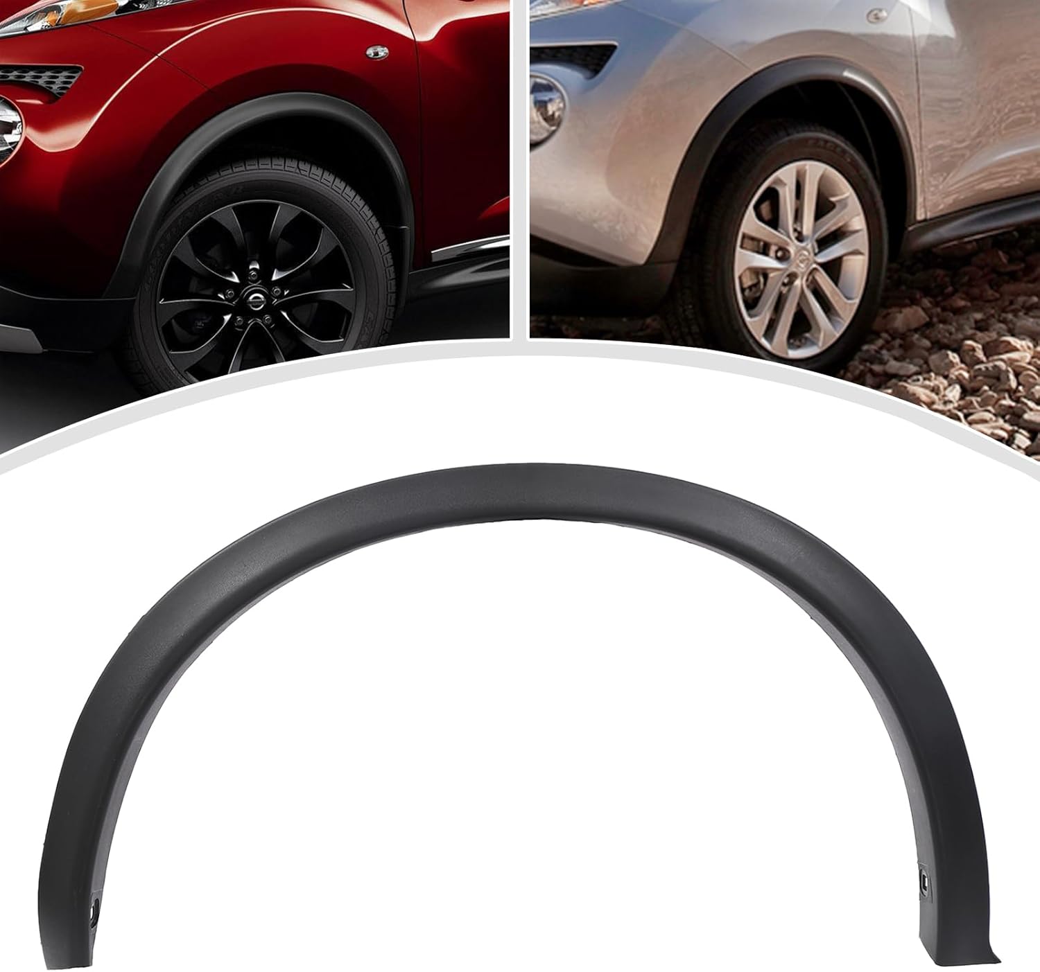 Front Fender Molding, Black PP For 2011-2017 Nissan Juke, Direct Fit Replacement Wheel Arch Trim, 63861-1KA0A 63860-1KA0A, 78860-1KA0A, 78861-1KA0A (Front Left Driver Side)