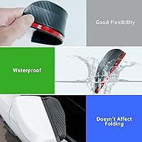 Vista 3 de Ouzorp 4 unids espejo retrovisor lateral de la ceja de la lluvia de fibra de carbono visera de lluvia para coche, camión, SUV