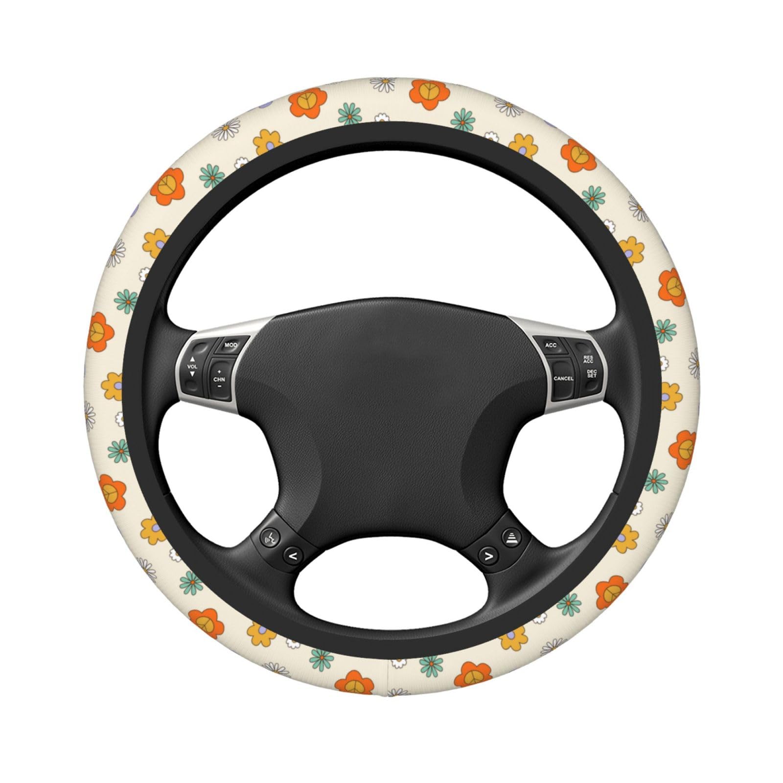 Lenkradabdeckung Mit Blumenstickerei & 3 Lüftungsclips - Auto Deko & Schutz