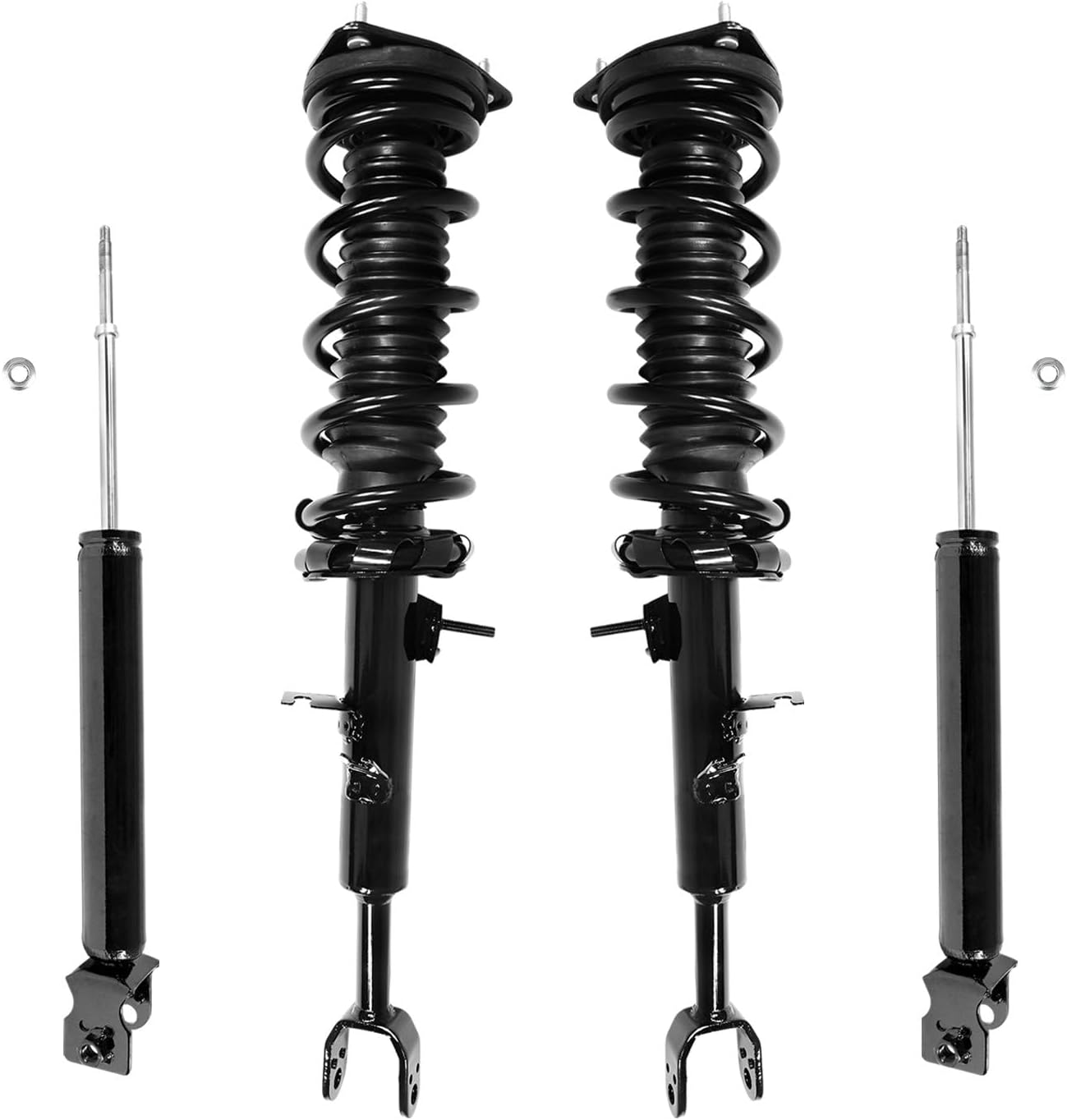 COMPLETESTRUTS - Front Complete Strut Assemblies with Coil Springs and Rear Shock Absorbers Replacement for 2006-2009 Nissan 350Z - Set of 4