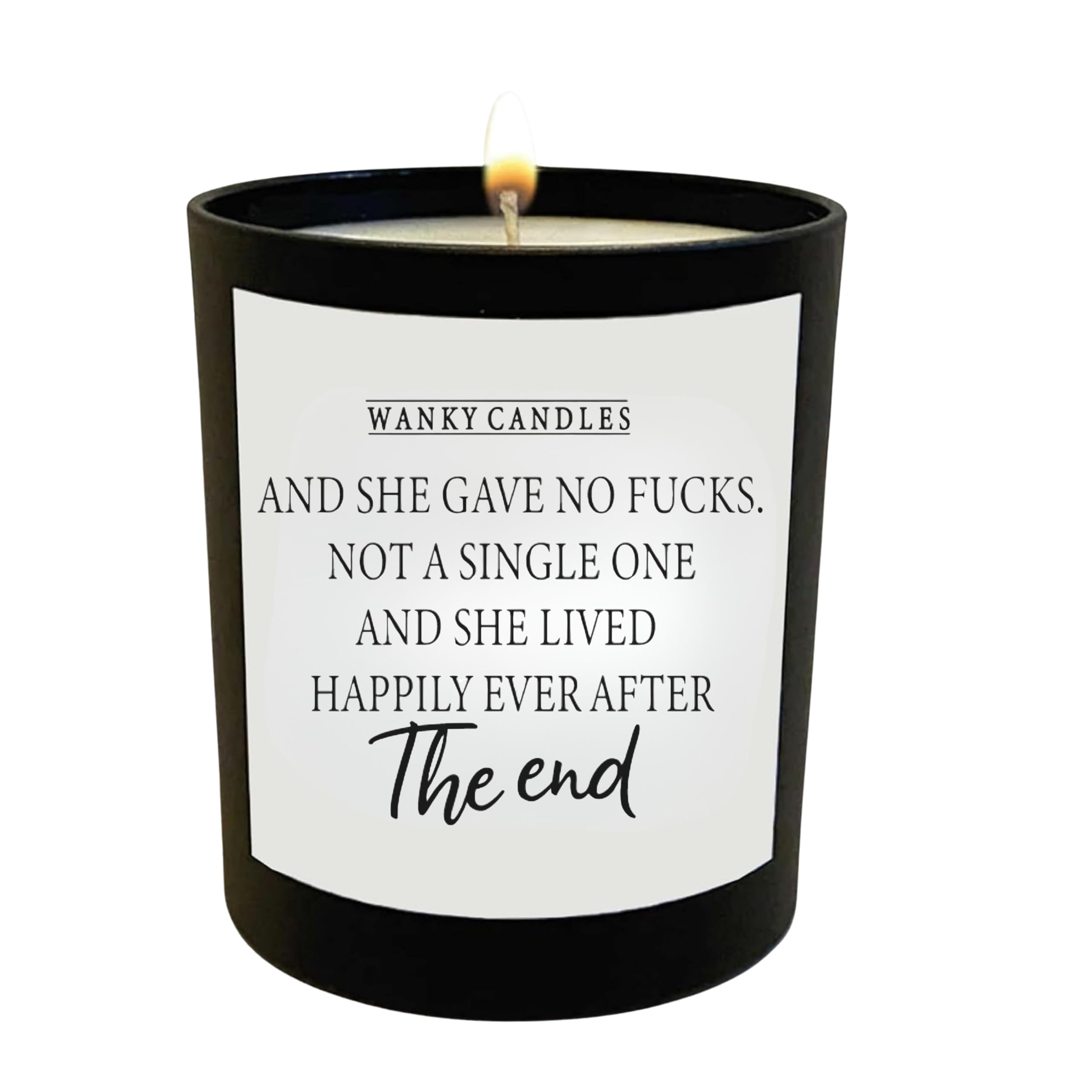 Wanky Candle and She Gave No F**ks Positive Quotes Black Jar Soy Wax