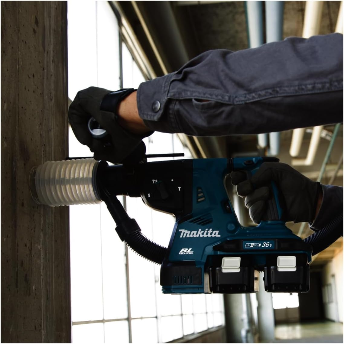 Makita DHR280ZJ (36V) Twin 18V Li-Ion LXT Brushless Rotary Hammer SDS-Plus Supplied in A Makpac Case - Batteries and Charger Not Included