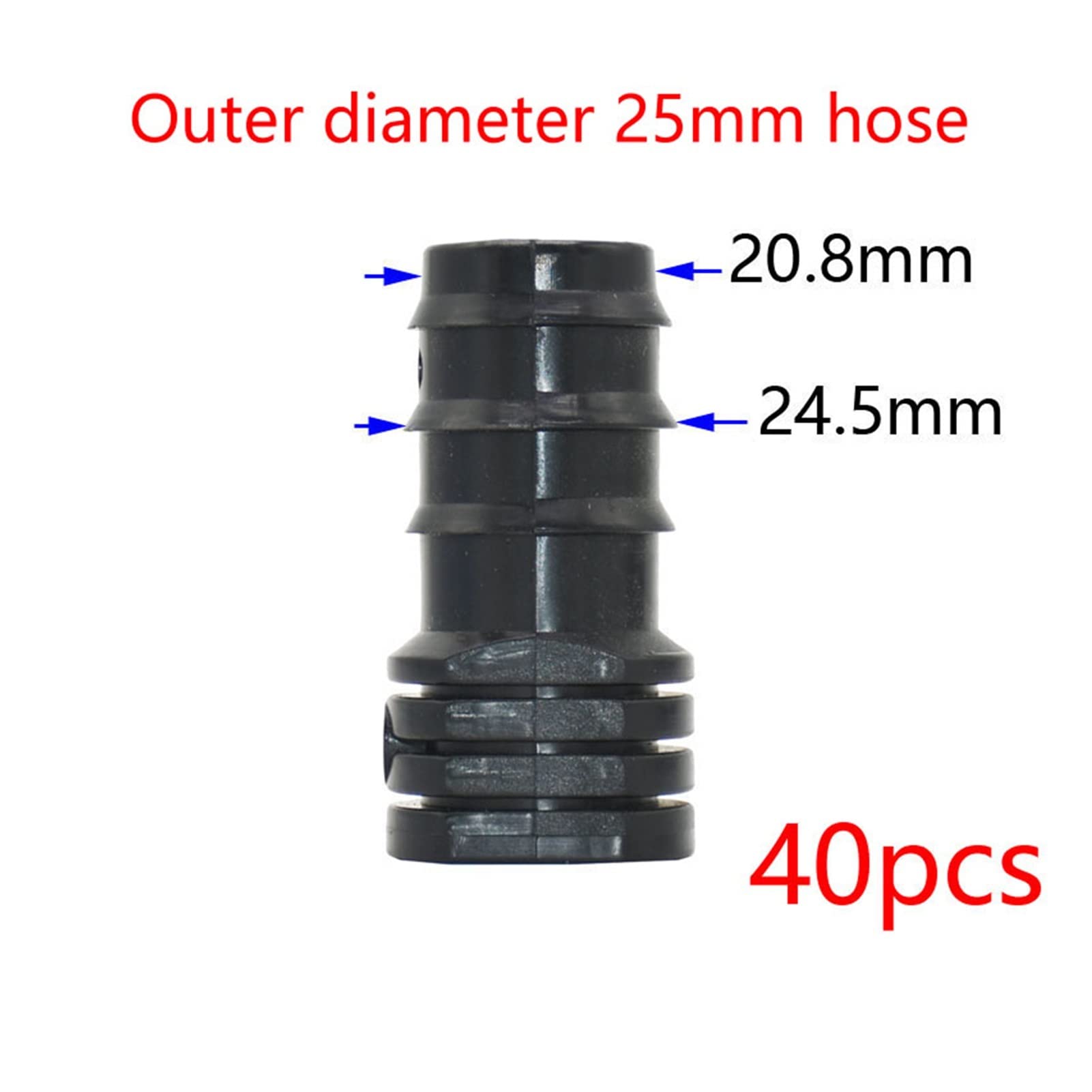 Złącze do węża ogrodowego 40 sztuk 16/20/25 mm wąż ogrodowy, trójdrożna końcówka kątowa głowica bezpośrednia 16/20/25 mm, PE, naprawa kolektora węża 90-stopniowego (kolor: Żółty)