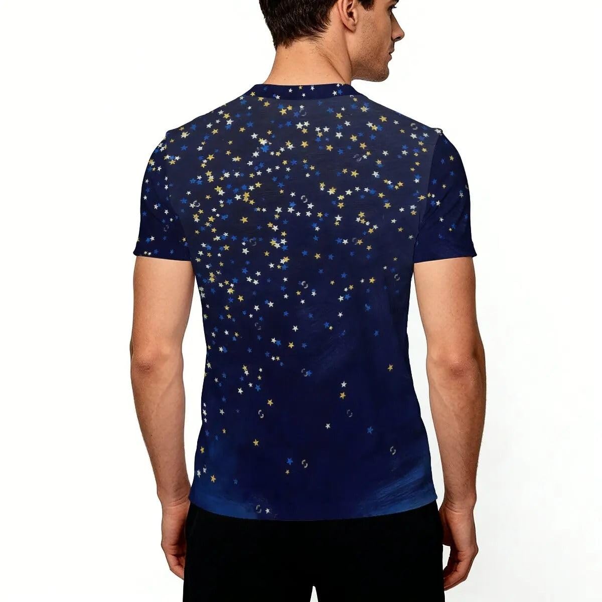MORISTE Maglietta Uomo Traforata Stampata, Larga Manica Corta Casual Top