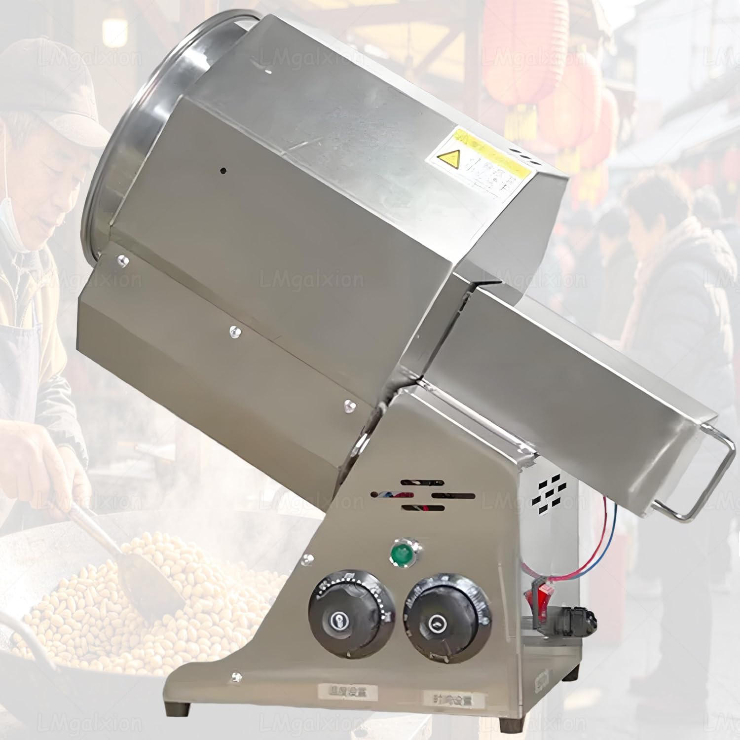 Machine à rôtir électrique pour arachides – Capacité de 1000 g/2000 g, dispose d'une fonction de préchauffage, en acier inoxydable facile à nettoyer, idéale pour la maison, les cafés et les camions de