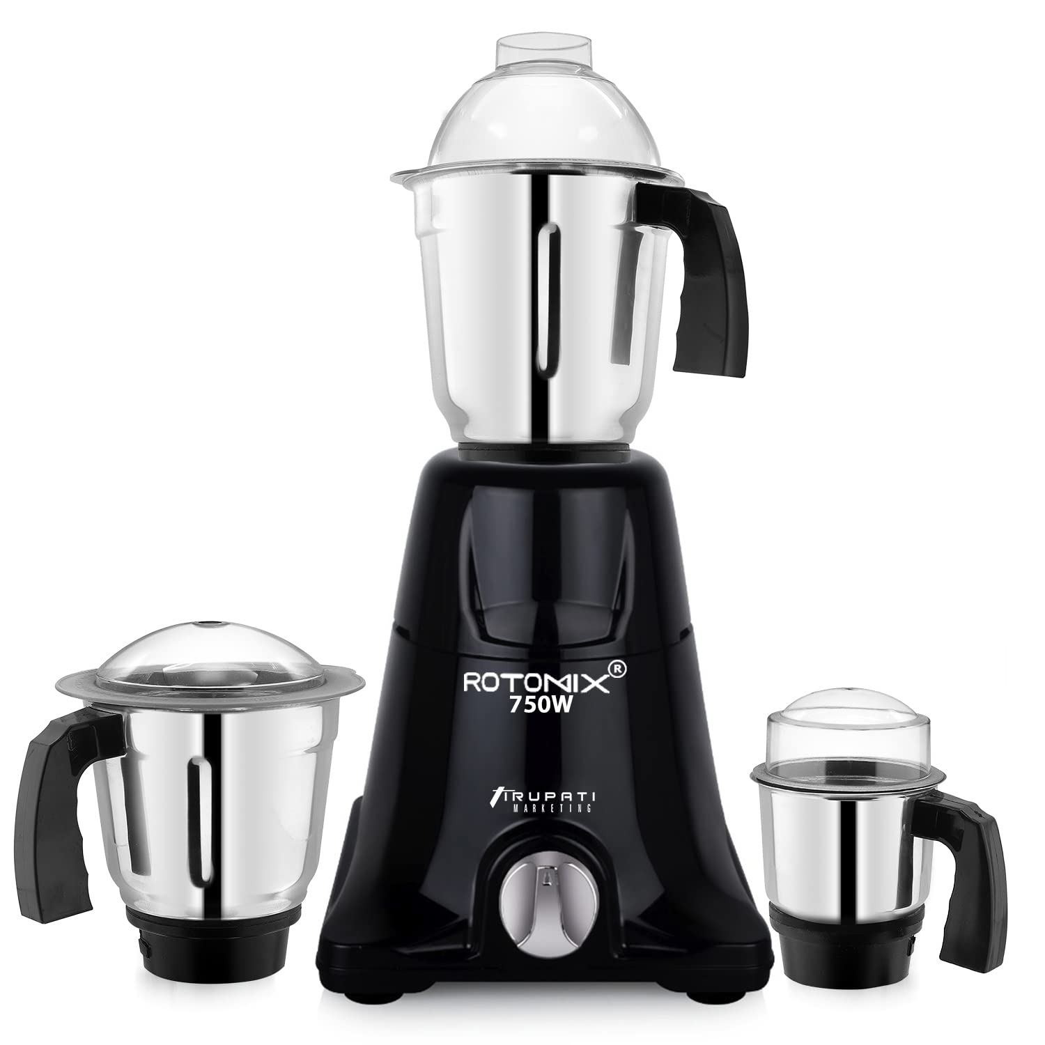 Rotomix Latest Origional Quality Model NIAA 750-Watts Mixer Grinder with 3 Stainless Steel Jars (Dry Jar, Chutney Jar, Liquid Jar) (Black). Company 37 Years of Servicing Marketing and Manufacturing Since 1984.