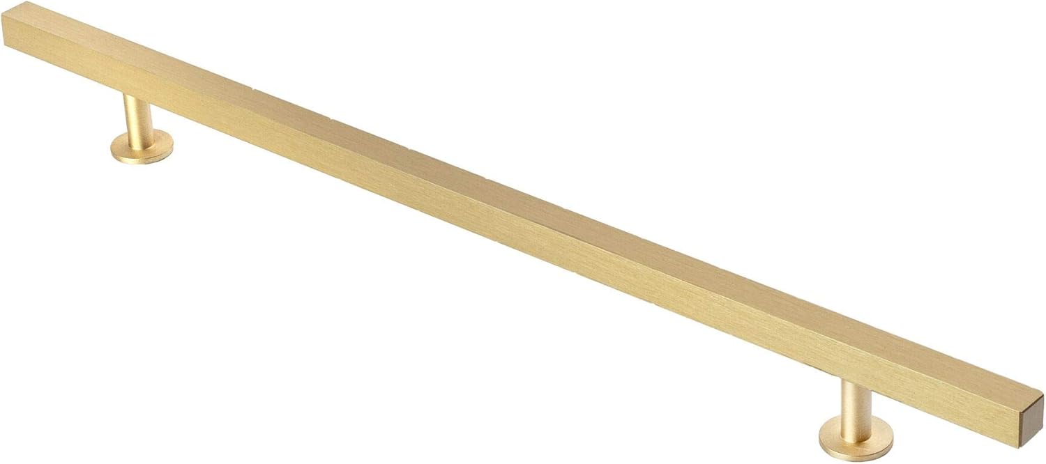 Lew's Hardware Bar Series - Solid Brass Cabinet Knobs and Pulls (12" Centers/18 Overall)