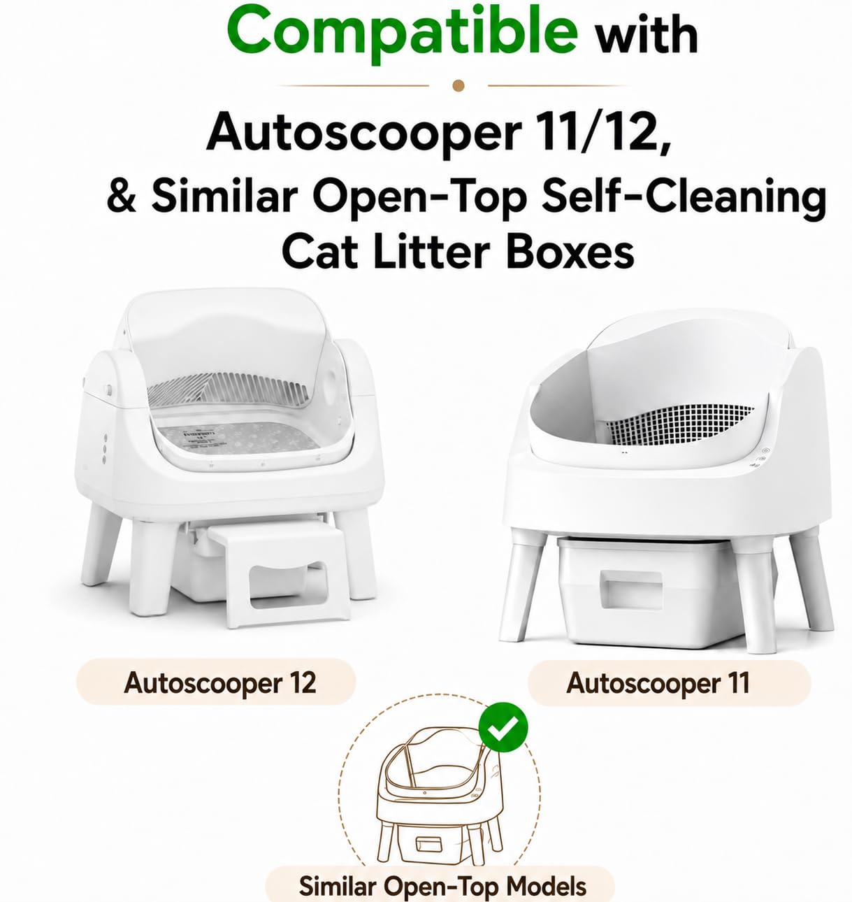 Katzentoilettenbeutel, kompatibel mit Autoscooper 11/12 und selbstreinigender Katzentoilette, 4 Rollen Katzenstreu, 120 Stück, Gelb - 120 Stück