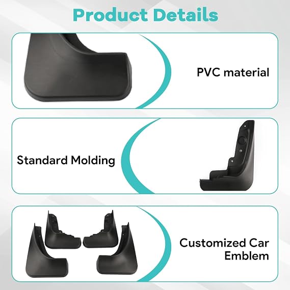 4 Pcs Mudflaps Mudguard Compatible with Volvo XC40 models 2019-2025, Splash Proof Fenders Protect Wheel Auto accessories, Accessories Splash Guard Front Rear Mudguard with Fixing Screws,Black