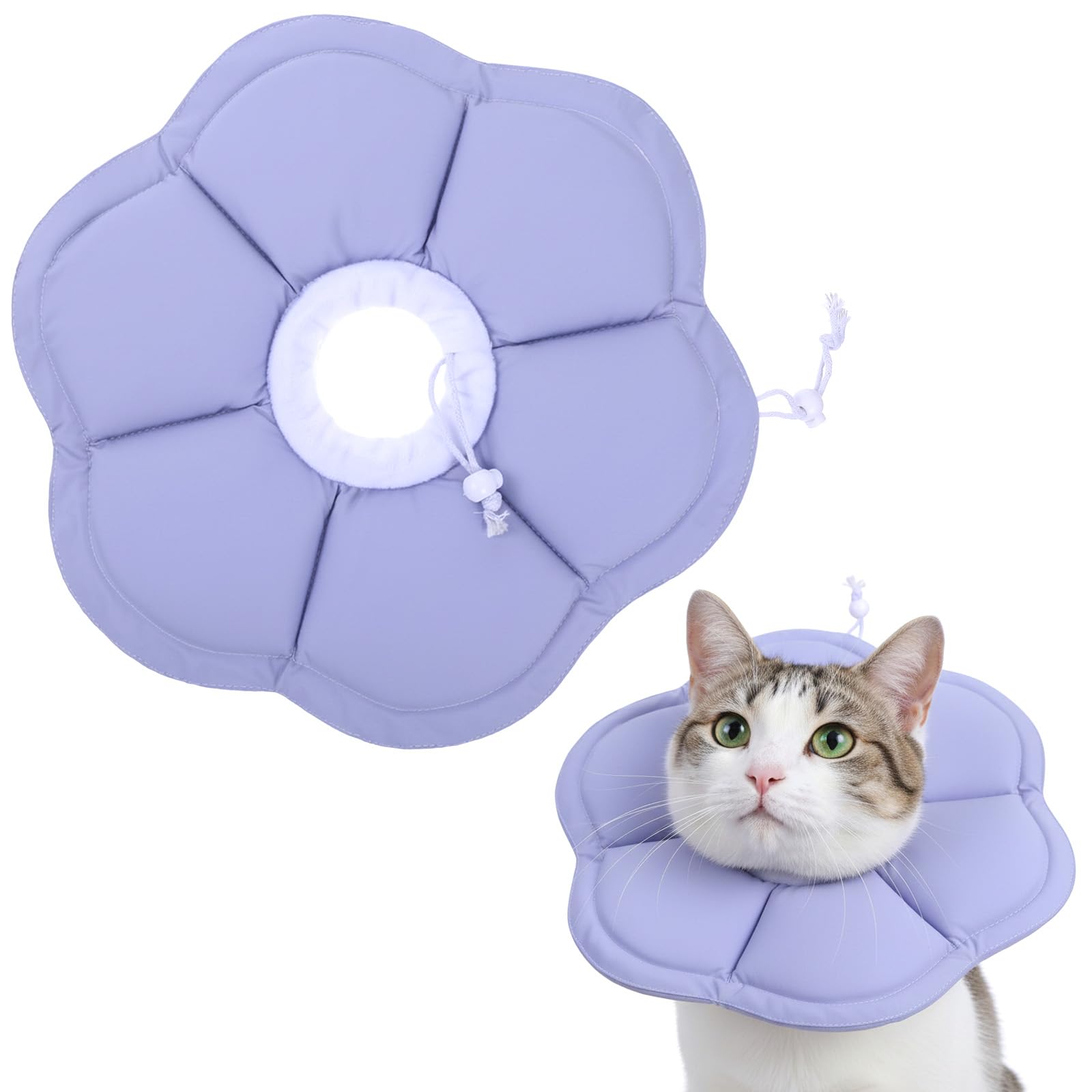 Cat Cone Collar Soft Adjustable Cat Recovery Collar Waterproof Cone for Cats and Kittens After Surgery Stop Licking and Scratching Wounds Lightweight Comfortable Collar for Small Dogs