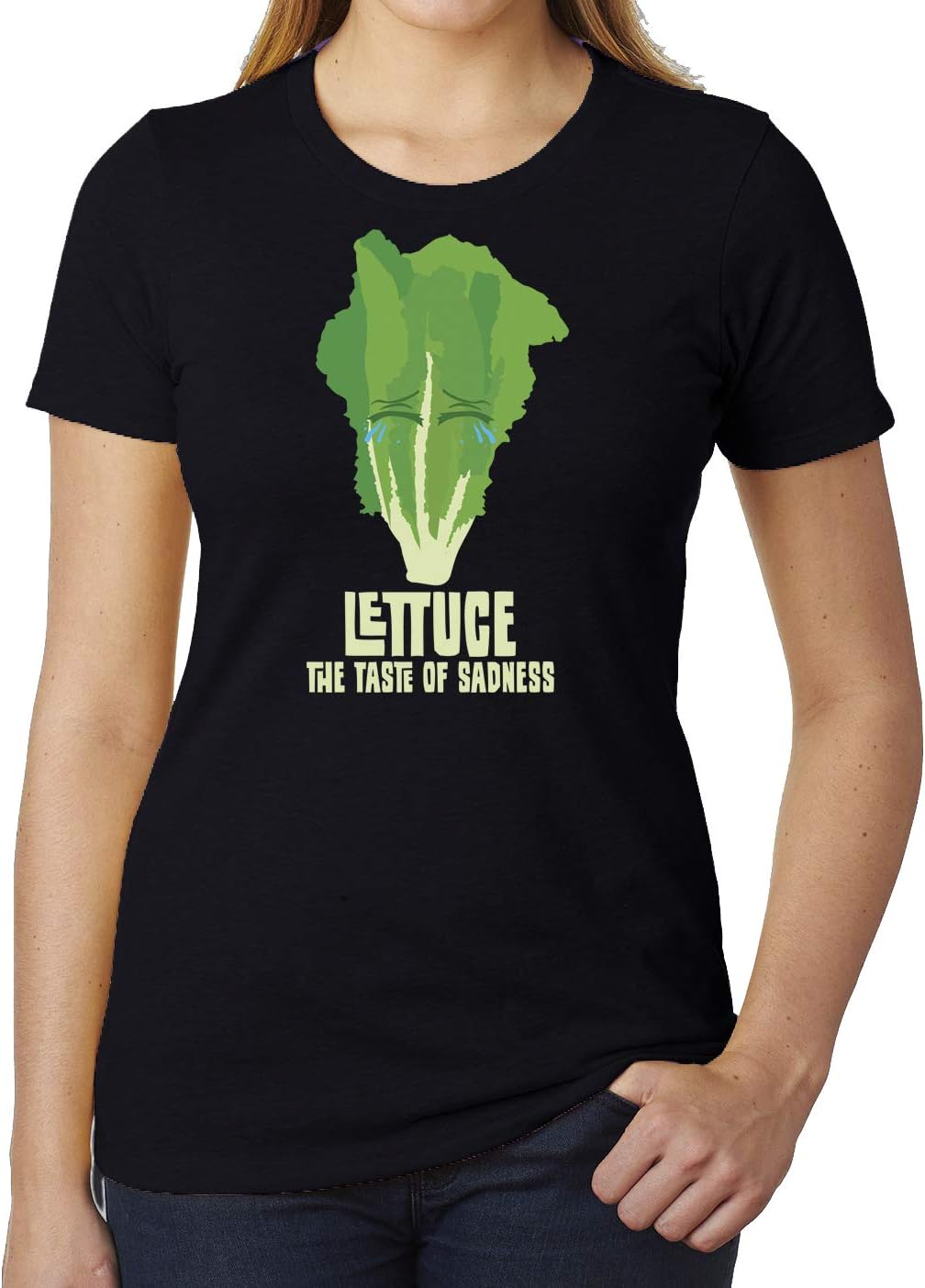 Lettuce, The Taste of Sadness, Funny Food T-Shirts, Women's Graphic T-Shirts