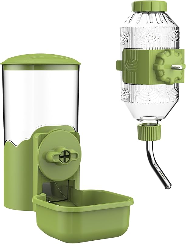 Comedouro e Bebedouro Automáticos por Gravidade Kassiva para Gaiola, Verde