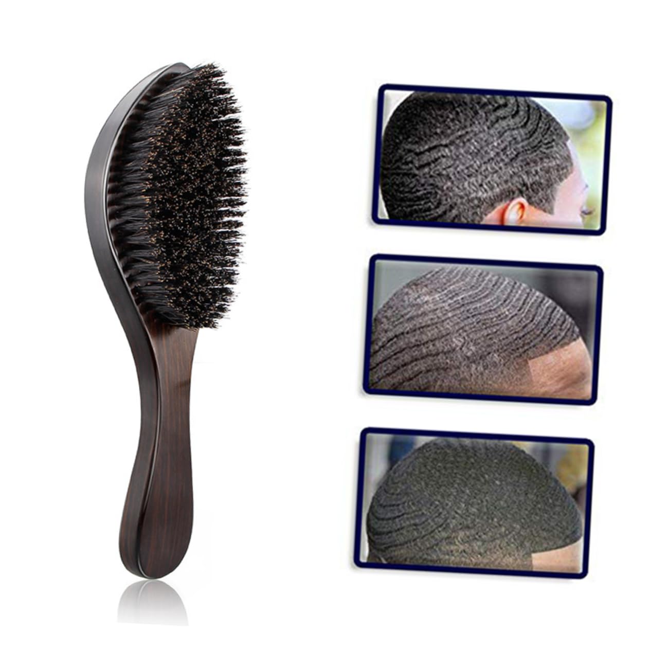 FRCOLOR 2pezzi Spazzola Per Barba Legno Con Setole Naturali Accessorio Portatile Per Styling Della Barba Per Uomini Design Professionale e Sicuro Per La