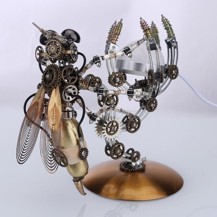 Puzzle metalowe 3D dla dorosłych, mechaniczna metalowa lampa biurkowa z pszczołami, zestaw modeli do składania, zestaw do samodzielnego montażu łamigłówka,dla dorosłych prezent urodzinowy 627 szt.
