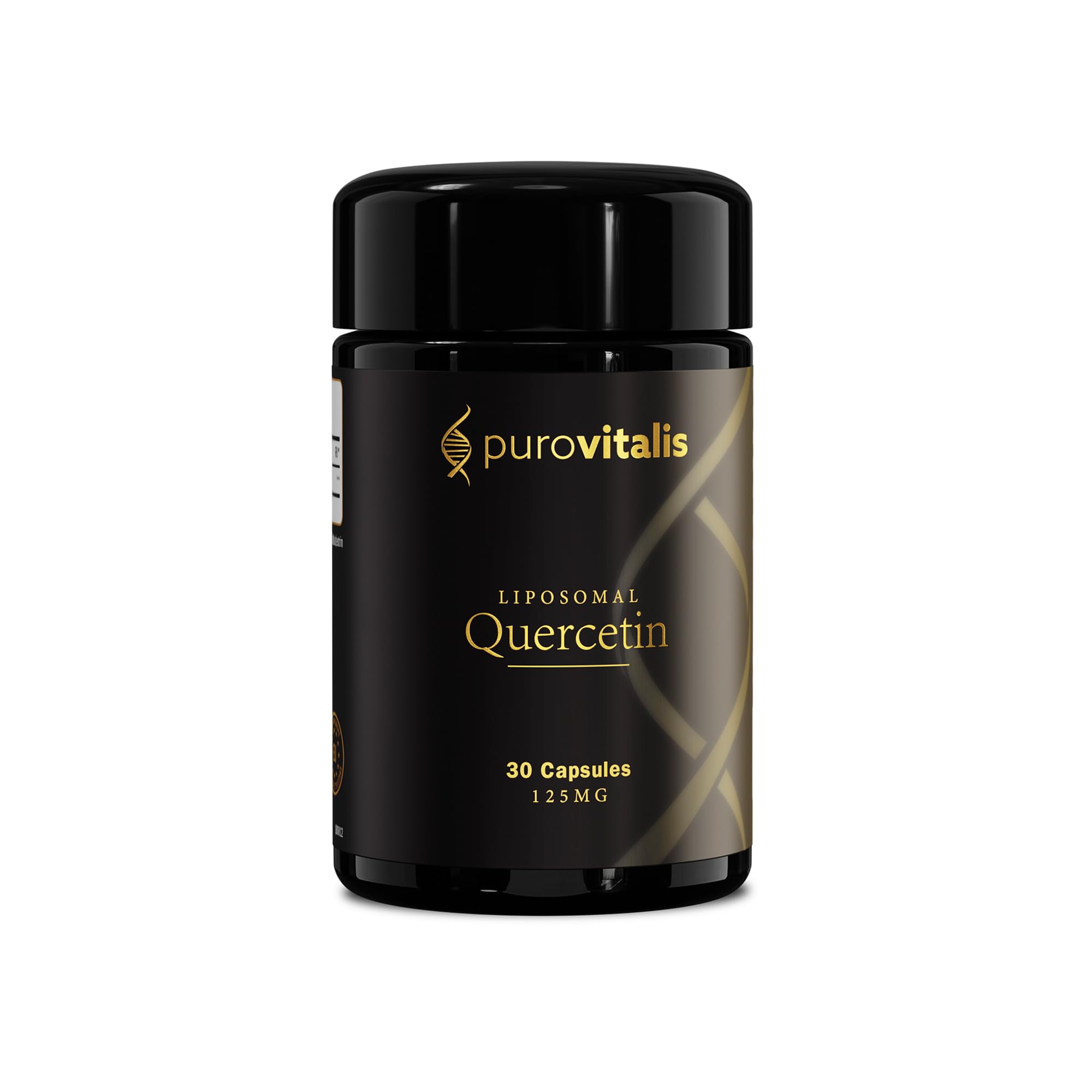PUROVITALIS Quercétine Liposomale 125mg, 99% pure, 30 Gélules | Flavonoïde antioxydant de Sophora japonica, 99% pur; réponse immunitaire; cure 1 mois, sans gluten, GMP, vegan