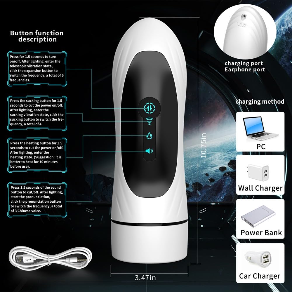 CRFDOLBD Portable Tool, Fully Automatic Men's Fitness Equipment, Multi-Frequency Rotation, Multi-Function