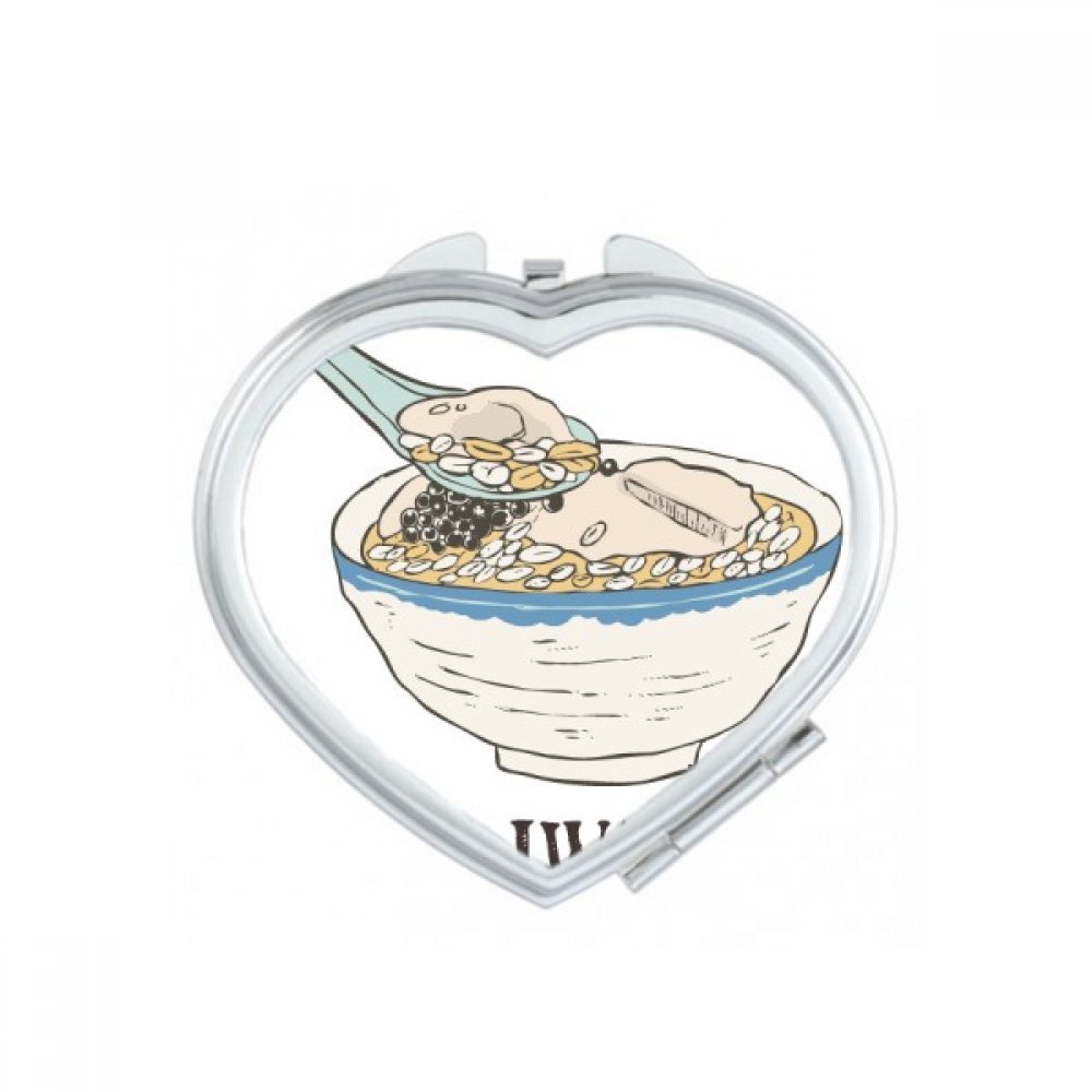Miroir de poche compact et mignon avec motif de coeur de Taiwan coloré