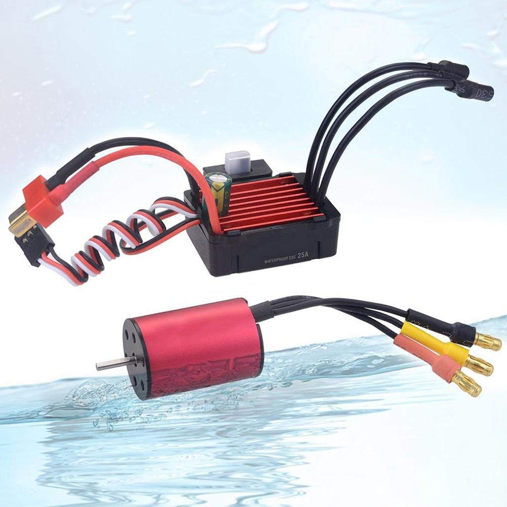 RC Motor ESC Set, RC Motor ESC Set Universal 4500KV 2030 Motor & KS25A Combo ESC sin escobillas a Prueba de Agua con Hoja de Acero al silicio Ultrafino para RC Model