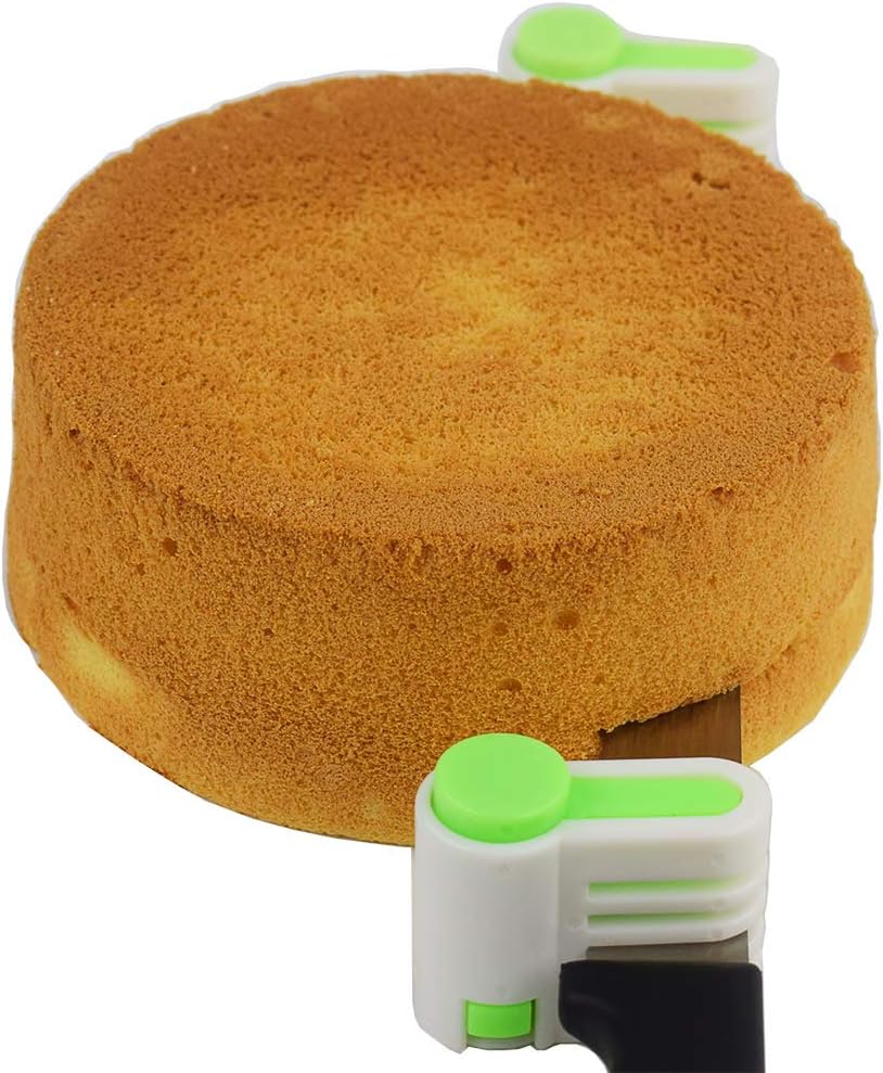 2PCS DIY Cake Slicer, Stratification Auxiliary, Bread Slice, Toast Cut, 5 Layers Leveler Slicer, Kitchen Fixator Tool (2, Green)