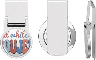 Red white & Boujee Cute Retro Vintage Groovy 4 of July July the Fourth Gift Idea Premium Stainless Steel Money Clip for Men - Slim Front Pocket Wallet