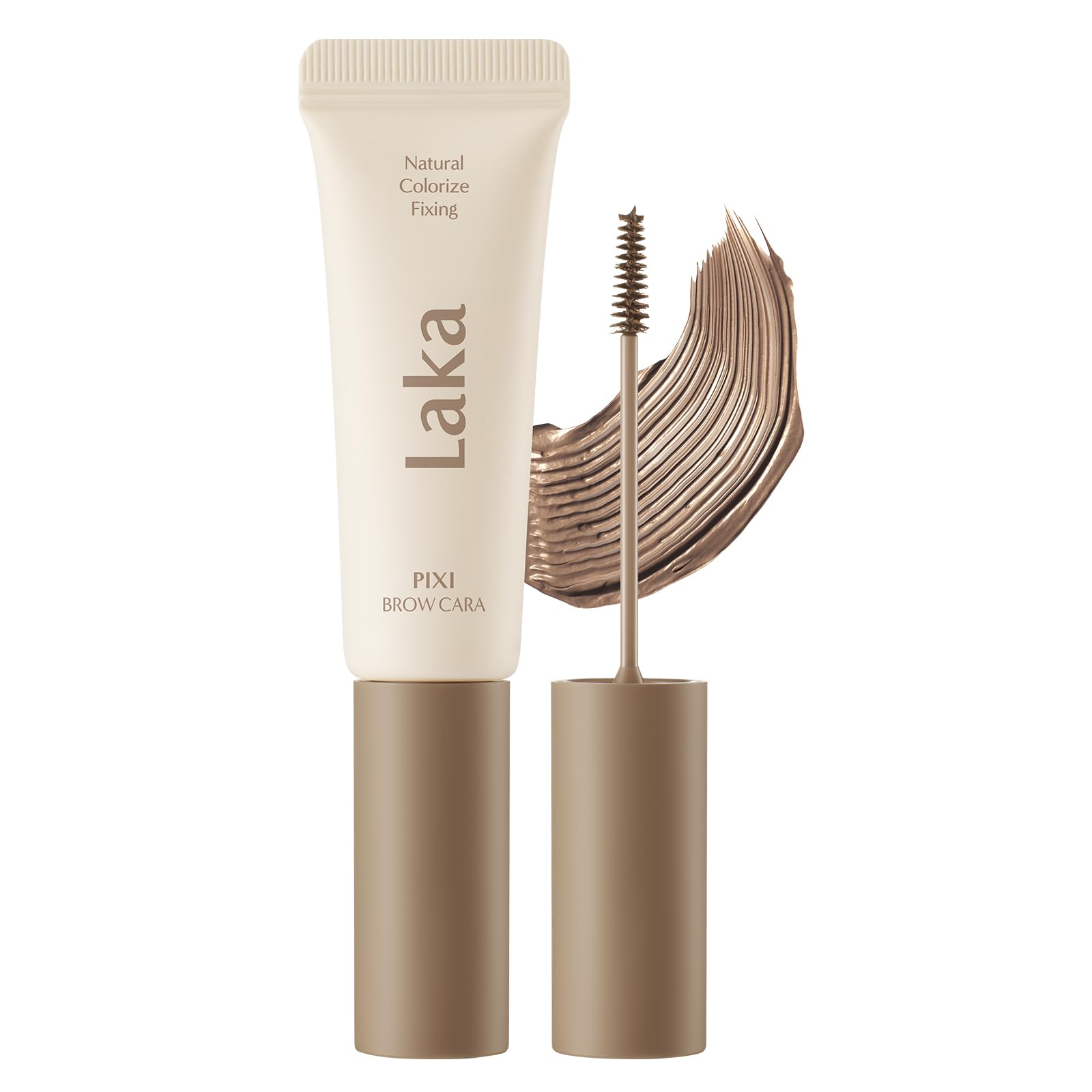 Laka Pixi Eyebrow Mascara, 8g/0.28oz., Eyebrow Gel to Fix and Shape Brows, Clump-Free, Brow Fixer with Slim Precision Brush, Vegan, K-Beauty (#03 Chestnut)