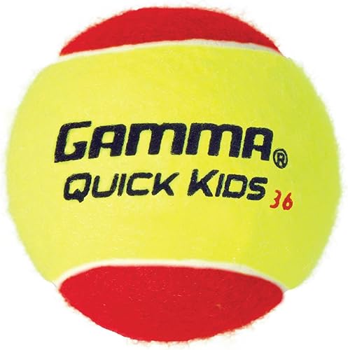 GAMMA Quick Kids Training Tennis Balls for Kids & Beginners, Low-Compression Core Reduces Speed & Bounce, Great for Tennis Practice, USTA & ITF