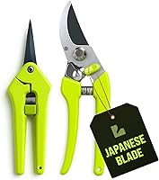 Craft911byLIME 2-Pack Stainless Steel Pruning Shears & Snips - Ultra Sharp, Rust-Proof Gardening Clippers for Plants, Shrubs, Trees