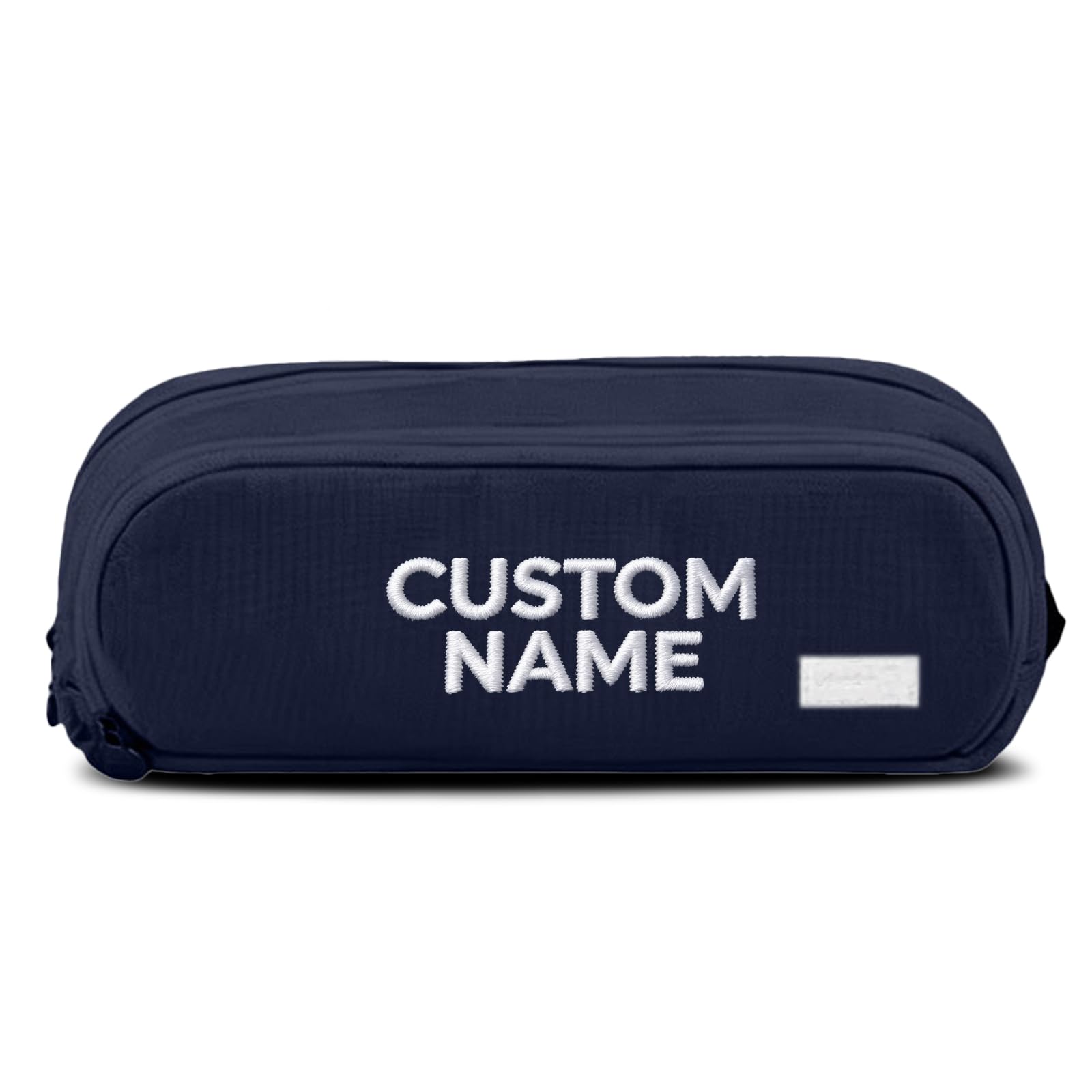 Personalized Multi Compartment Pencil Case for Students with Text，Navy