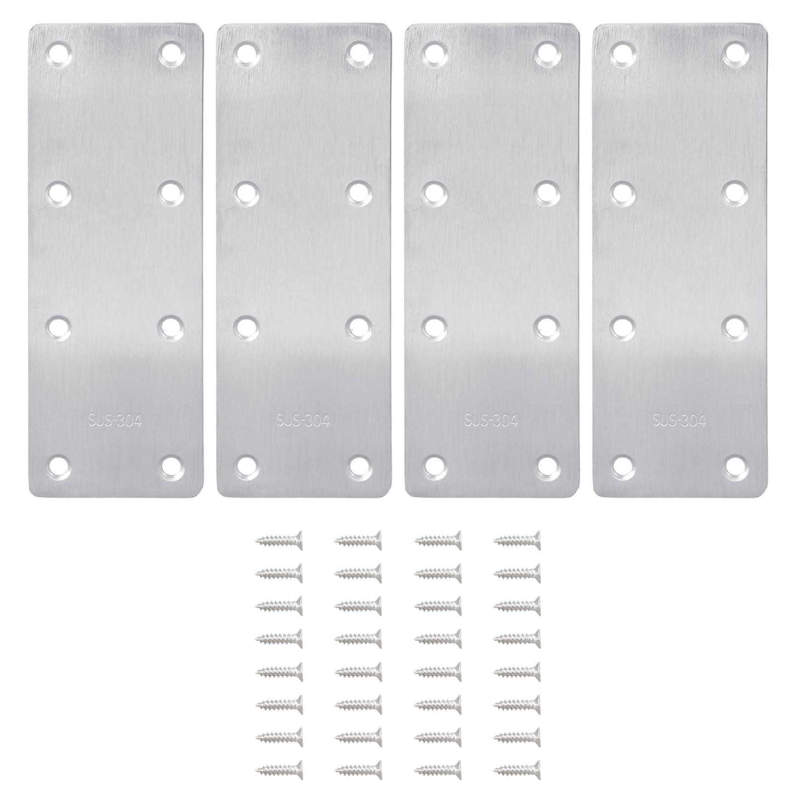 4Pcs Metal Straight Brace Repair Joining Fixing Bracket Stainless Steel Fixed Angles Brackets Connectors Wood Bracket Connectors