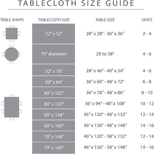Miniatura 5 de Fiesta Mantel para salones de cubierta individual de 60 x 120 pulgadas, cremaverde
