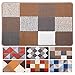 Indoor Doormat Front Door Mat Non Slip Rubber Backing Super Absorbent Mud and Snow Magic Dirts Trapper Mats Entrance Door Rug Shoes Mat Machine Washable Carpet - Grey Brown Yellow Lattice, 23" x 35"