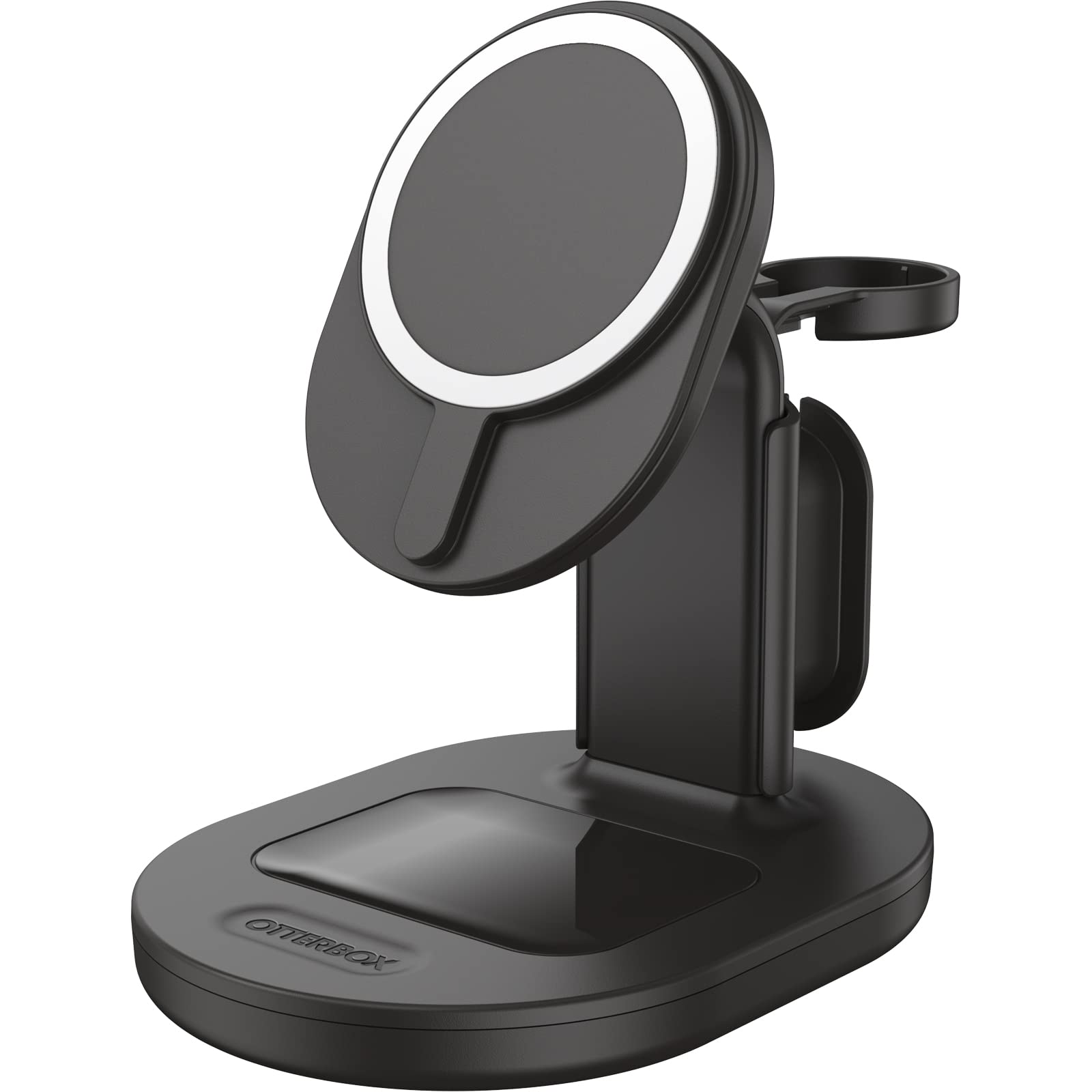 OtterBox Support de Charge 3-en-1 MagSafe, Noir | Station de recharge au design élégant et léger, alignement et fixation avec avec MagSafe pour iPhone, AirPods et Apple Watch