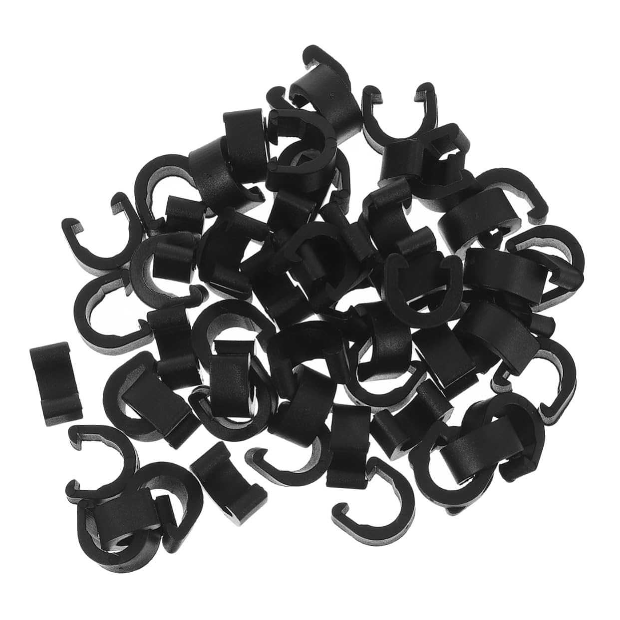 Happyyami 60 Pcs Fixed Tubing Clips Durable C Style Brake Cable Guides for Frame Lightweight Salt Resistant Reusable Clamps for Bike Hose and Tube Installation