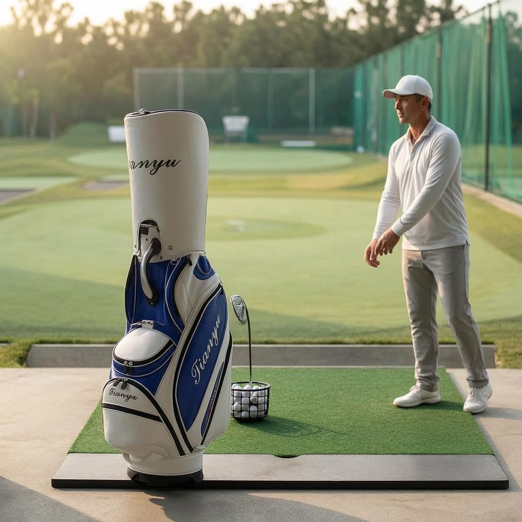 MERIGLARE Estuche Golf para Hombres Bolsa Palos Carcasa Portapalos Funda Portaequipos PU Impermeable y Ligero con Correa Acolchada y Asa Resistente Acuado para Entrenamiento en Campo Viajes