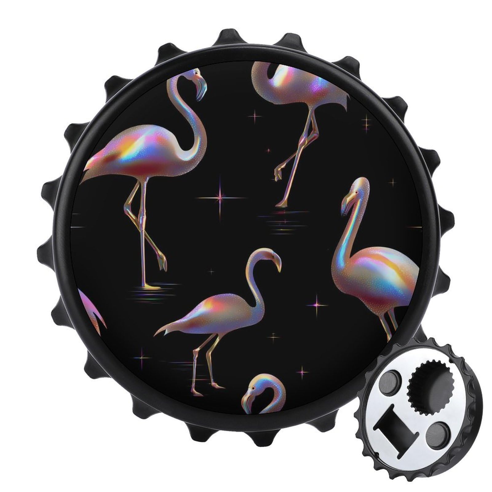 Flamingos Neon Glittery Magnetic Bottle Opener Refrigerator Magnet Fridge Magnets Kitchen Supplies