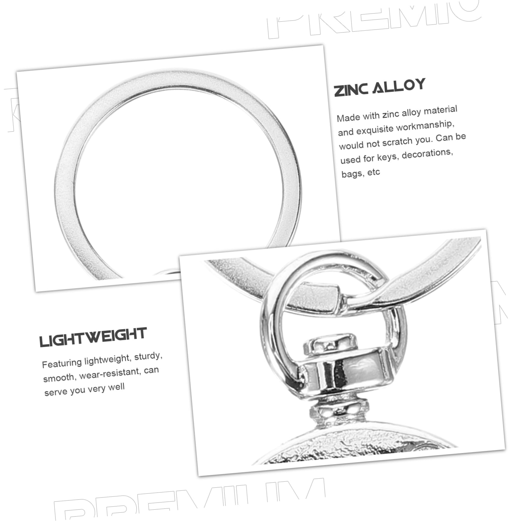 ARTIBETTER 3 Set Portachiavi Metallo Zincato Da Clip Per Portachiavi Accessori Fai Da Te Per Creazioni Uniche E Decorazioni Resistente E Leggero Per Chiavi E Pendenti 10 Pezzi*3