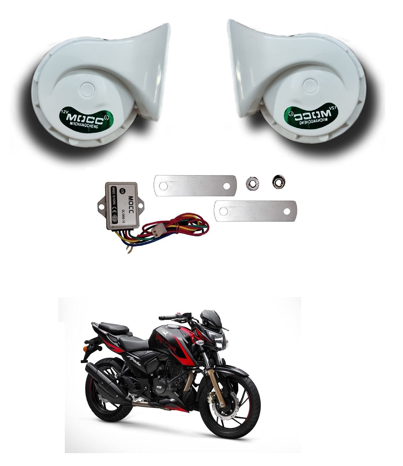Auto Addict Bike Scooty Mocc Horn (Set of 2 Pcs) For TVS Apache RTR 200 4V-image-28