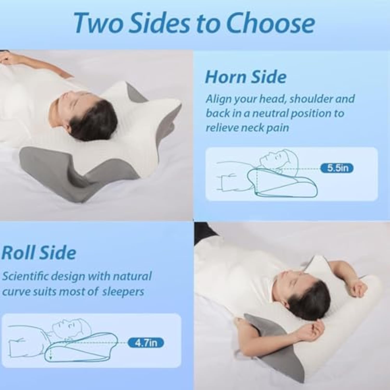 リリーフ枕、痛みの緩和のための夢想家枕、記憶泡の首の枕、大人のためのレトリーフプレミアム人間工学に基づいた枕側寝台車、側面胃寝台 b