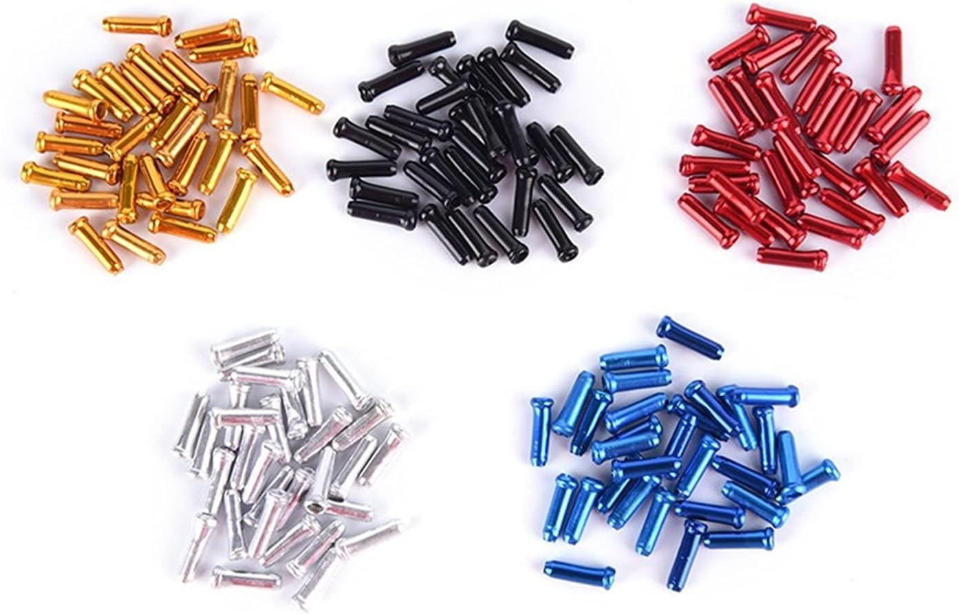 Bike Cable End Caps 50Pcs Bicycle Brake Shifter Inner Aluminum Cover Gear Bikes Parts Cycling Equipments Accessory(Black)