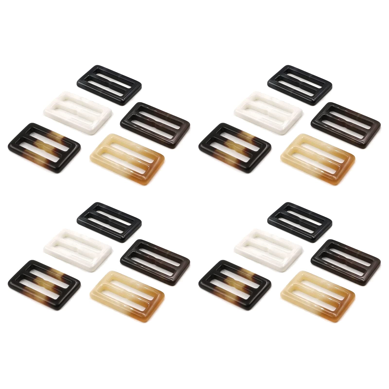 lasenersm20Pcs 1.57" Rectangle Resin Buckle Waist Buckle Rectangle Resin Scarves Buckle Resin Silk Scarf Buckle T-shirt Buckle Belt Buckle for Clothing Belt Handbag Fashion Accessories, Color Random,