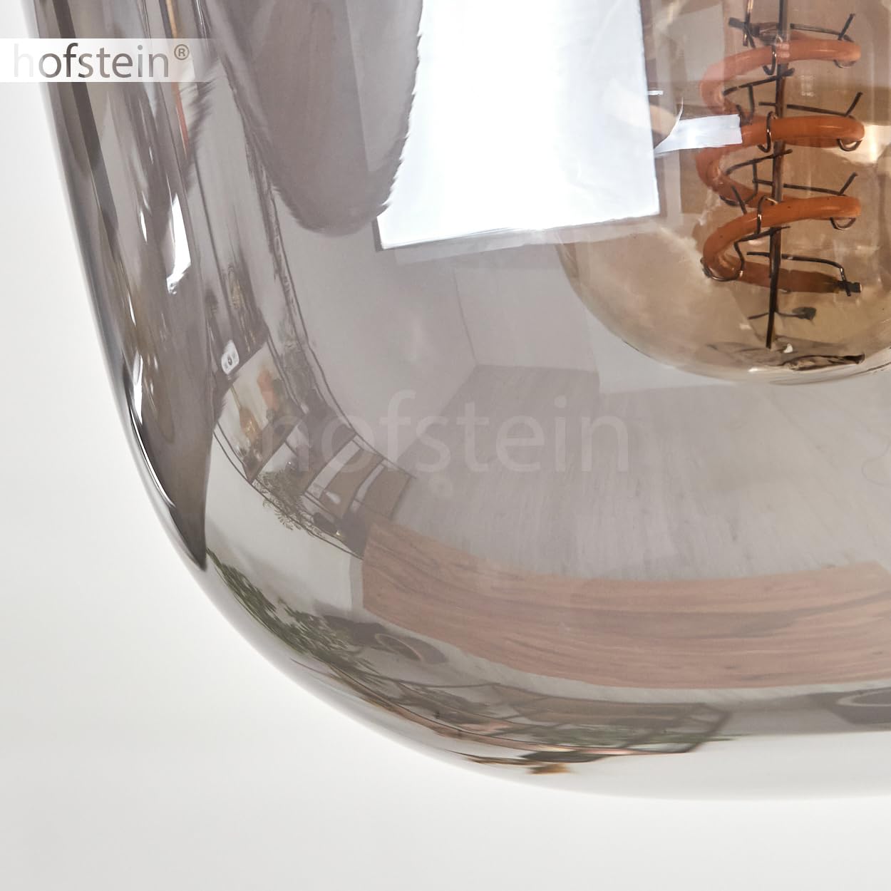 Deckenleuchte Zernez, Deckenlampe aus Metall/Glas in Schwarz/Rauchfarben, Leuchte im modernen Industrial-Design mit Schirmen aus Glas (Ø 19,5 cm; 22 cm; 14 cm), 3 x E14, ohne Leuchtmittel