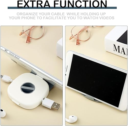 Miniatura 3 de Organizador de carga retráctil de 6 piezas, organizador de cables para teléfono, estuche pequeño para auriculares, cable de ratón, cable de cargador