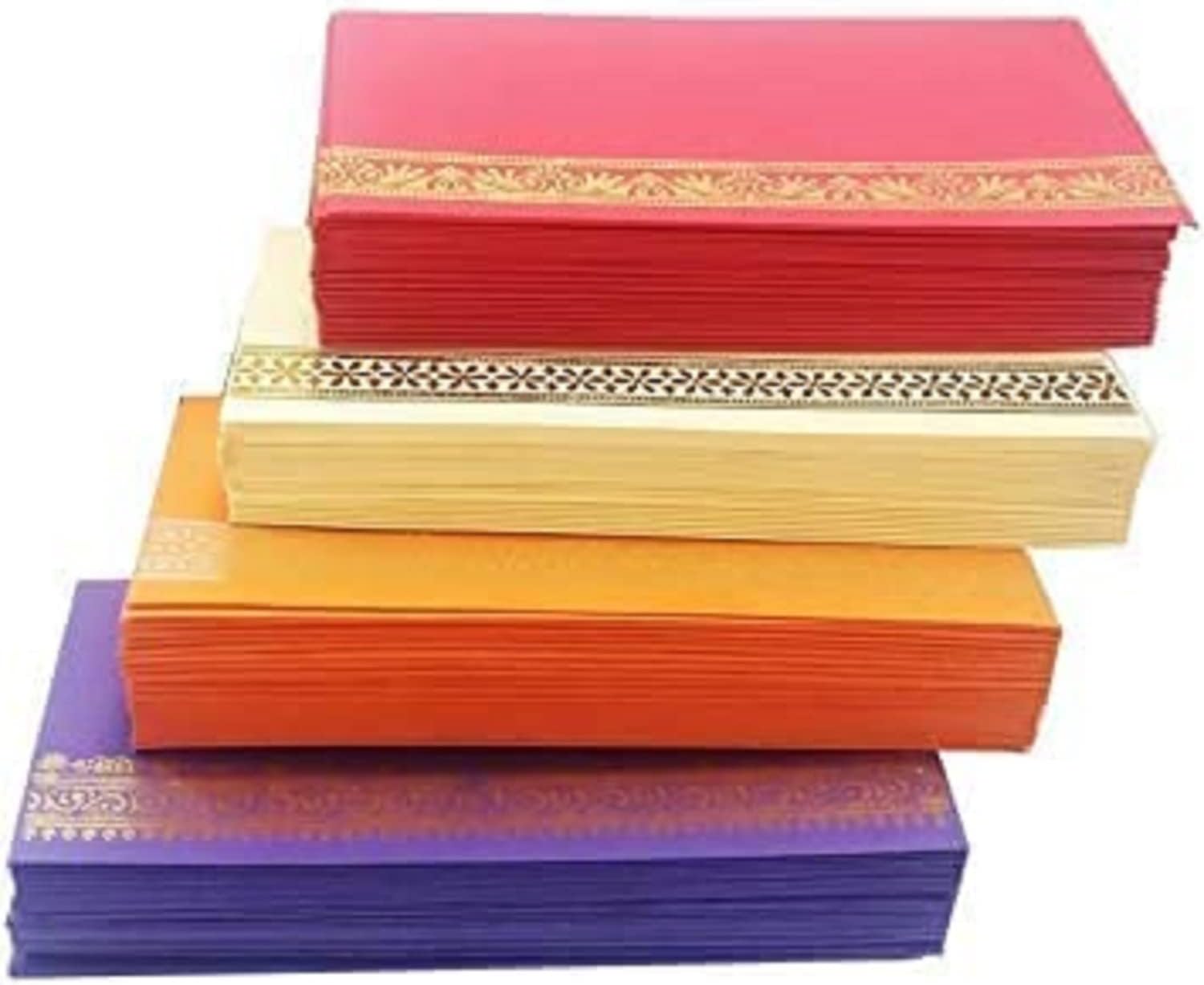 Peeplvalue Flower Designer 25 Pcs Multicolored Money Envelope, Shagun Envelop, Wedding, Engagement, Any Occasion Cash Gift Money Cover Made with Card Paper Sheet 7.4 X 3.8 inch