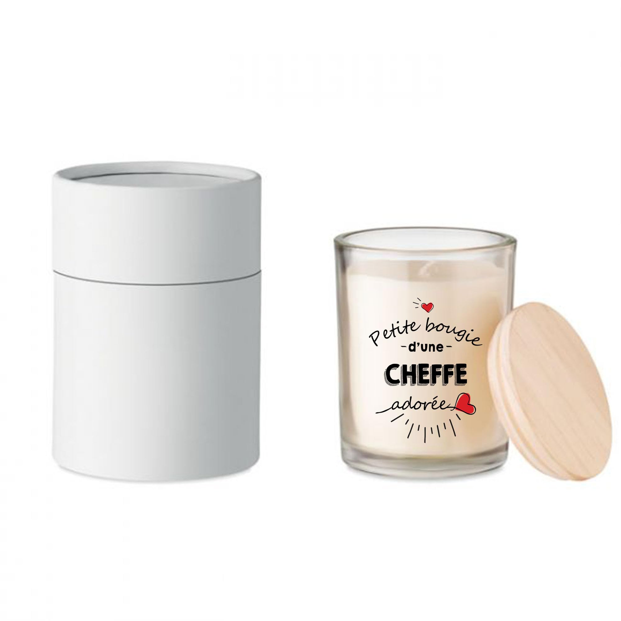 Bougie Cheffe Personnalisée Parfumée | Coffret Cadeau Retraite Secret Santa