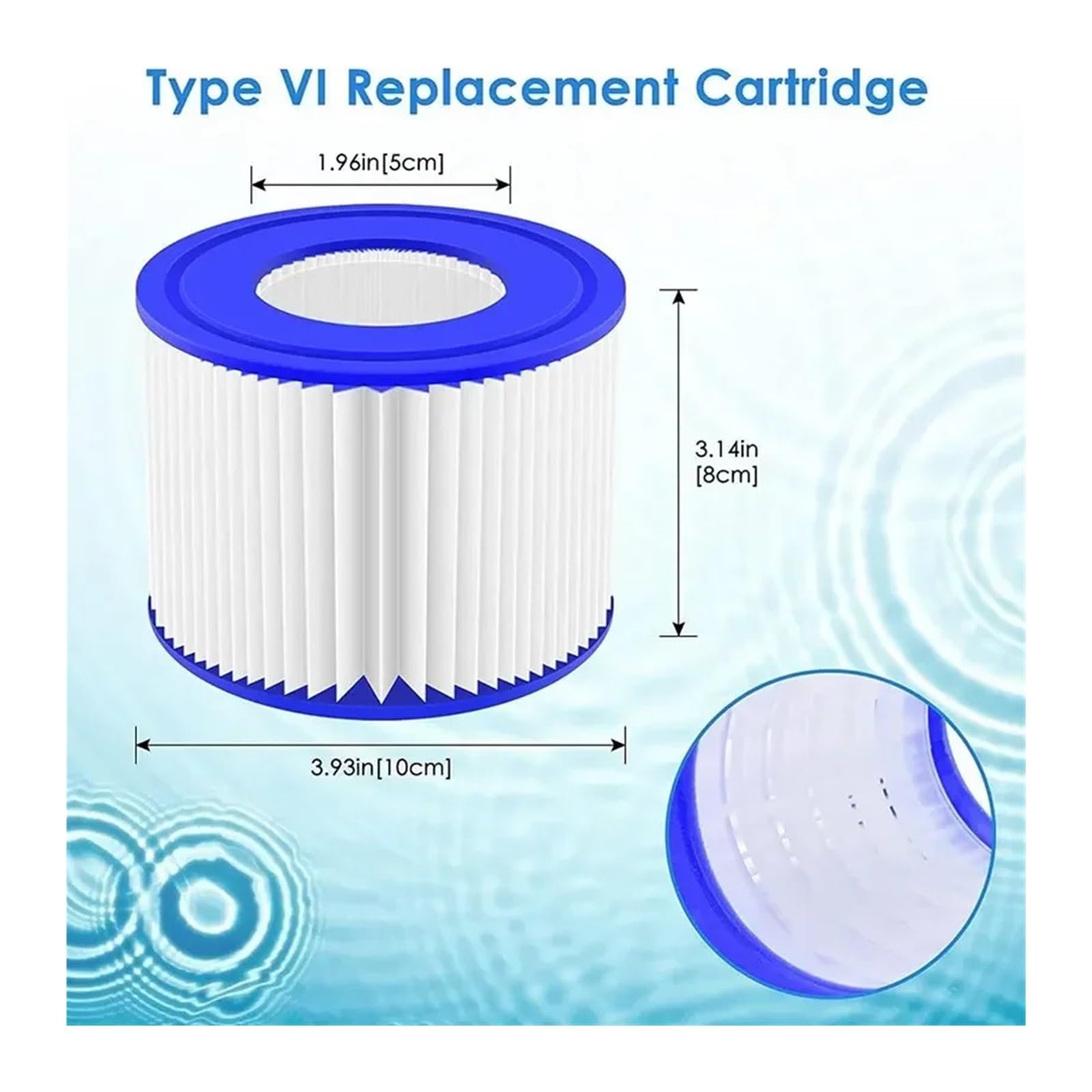 Sostituzione Cartuccia Filtro Vasca Idromassaggio Tipo VI Spa, Compatibile con Bestway, Compatibile con Intex, 1 O 4 Pezzi Opzionali, Accessorio for Piscina(4pcs)