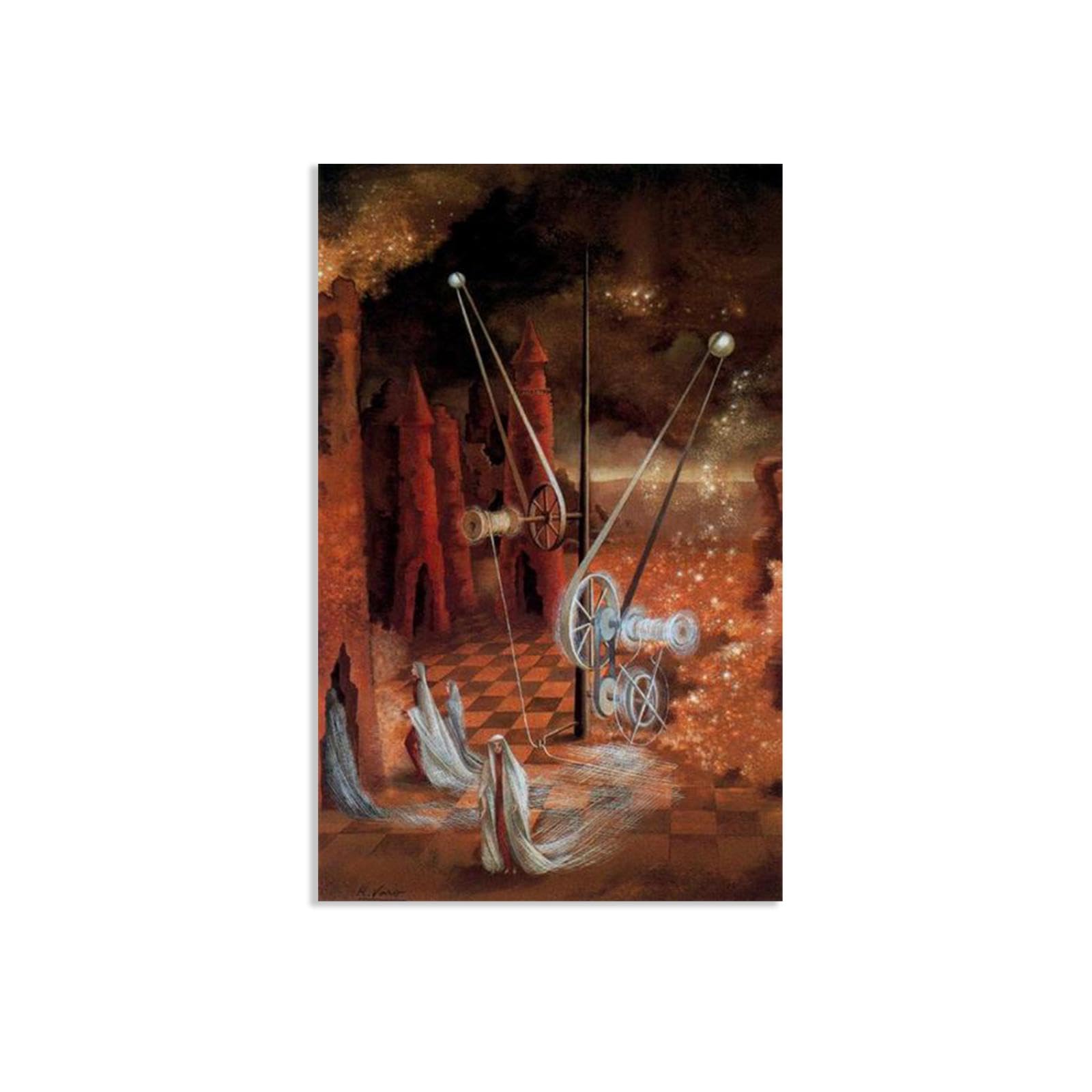 MYCGGDGH Remedios Varo Canvas Wall Art Reproductions of Famous Paintings Premonition Remedios Varo Wall Decor for Living Room Bedroom Home Decor75x50cm(30x20in) poster