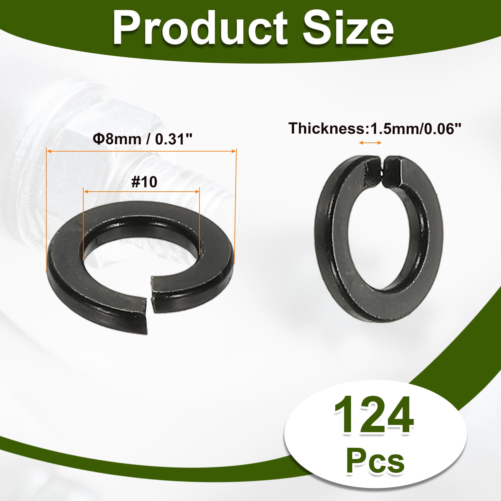 PATIKIL #10 Lock Washers - Image 2