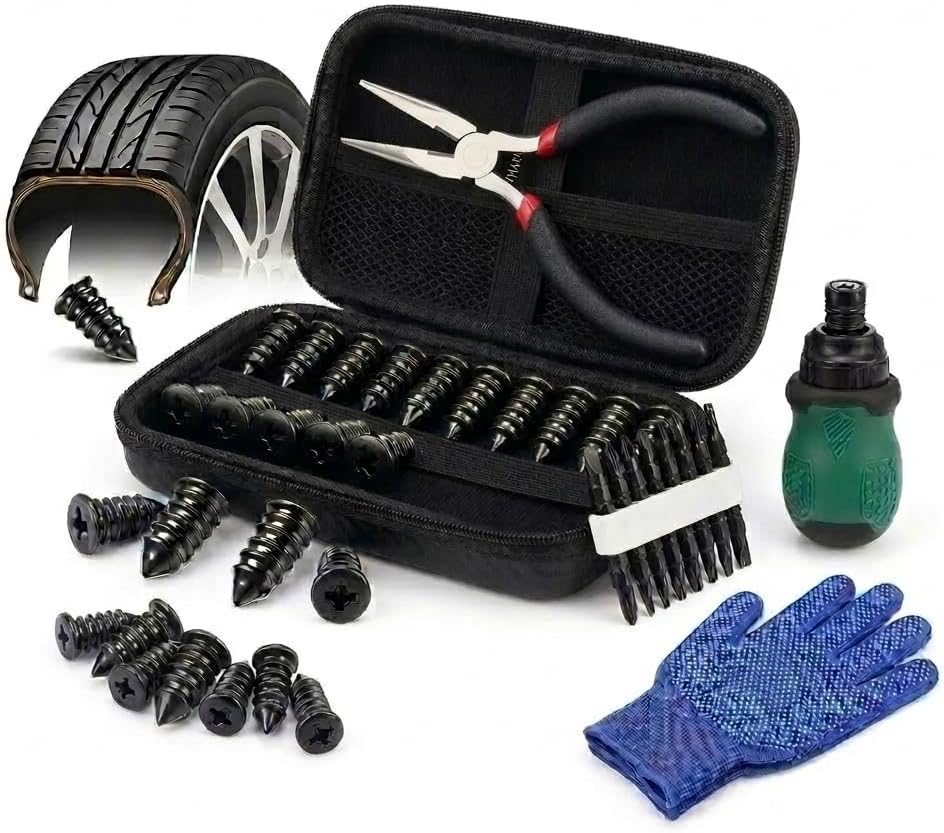 Tire Repair Nail,78Pcs Rubber Nails Kit with Case & Maintenance Tools